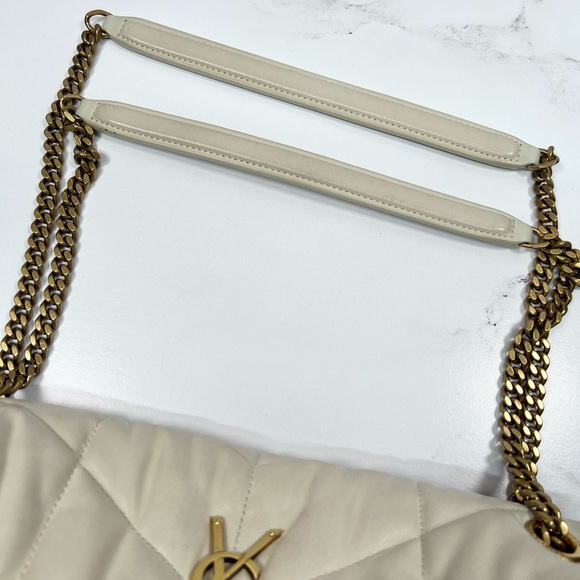 YSL Yves Saint Laurent Puffer Lambskin Leather Shoulder Bag Purse Crossbody - Picture 6 of 10